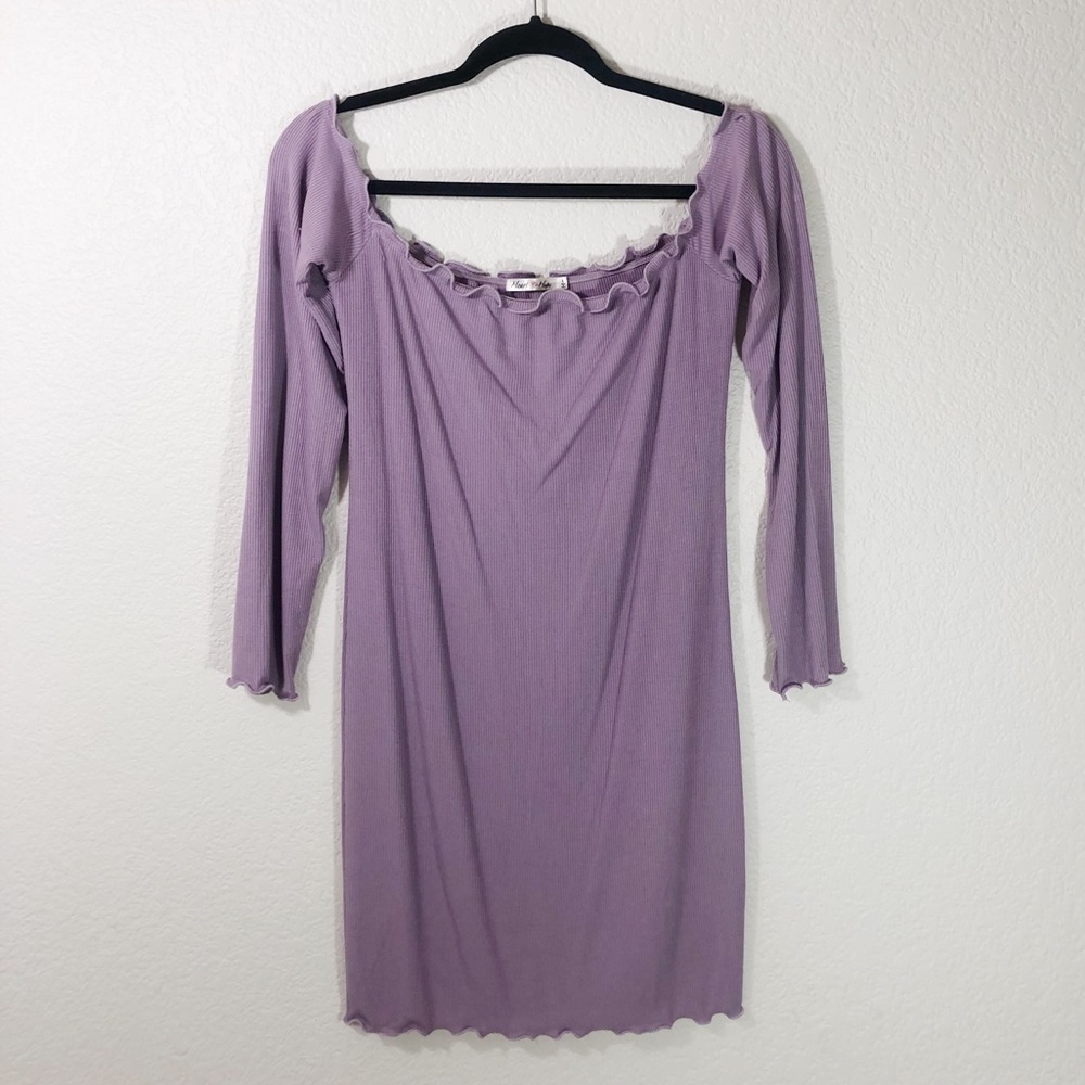 Fashion nova lilac off the shoulder mini dress
